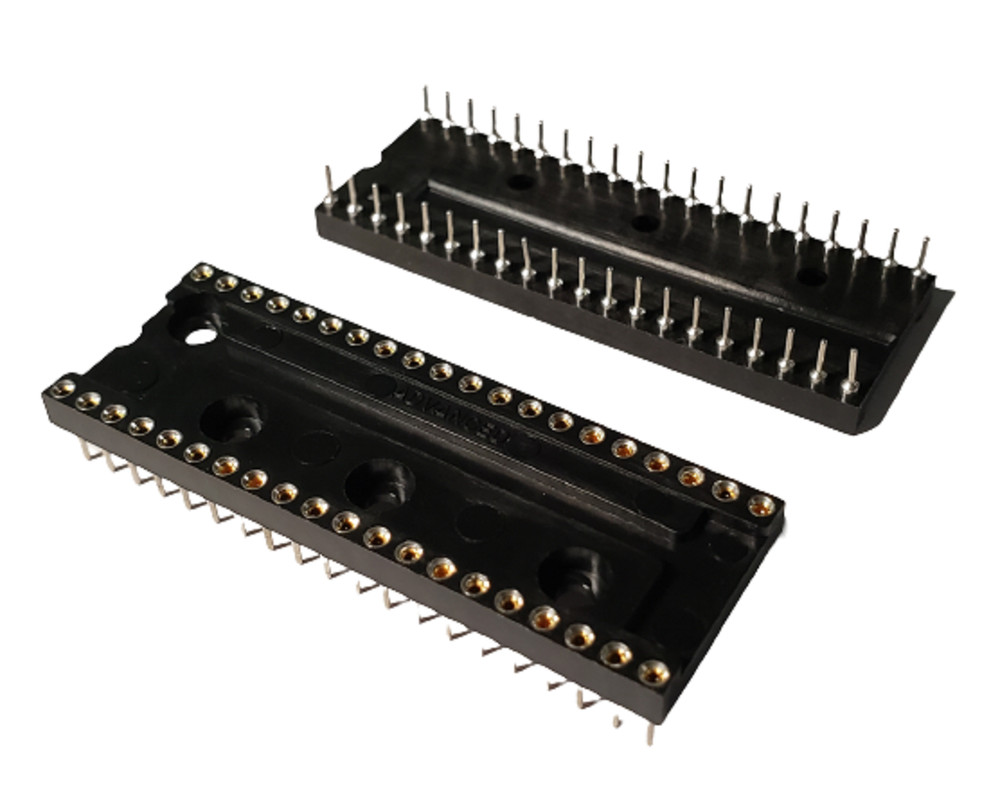 1 PCS Advanced 40 PIN IC SOCKET ROUND HOLE 40 DIP-40 Closed Frame BLACK