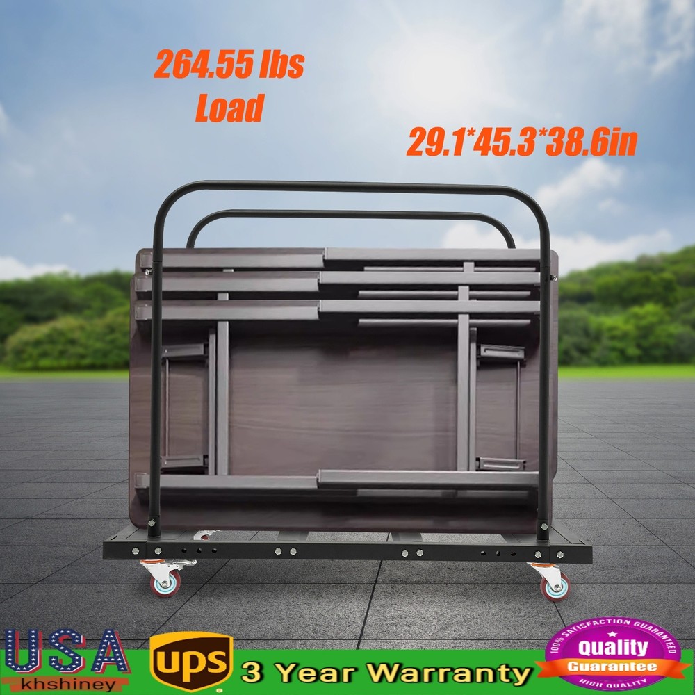 Large Capacity Rolling Cart, Folding Table Cart, Folding Table Trolley