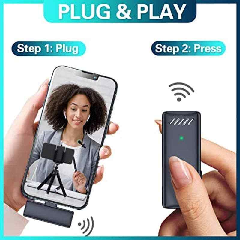 2-Pack Wireless Microphone for iPhone with Charging Case for iPhone/iPad