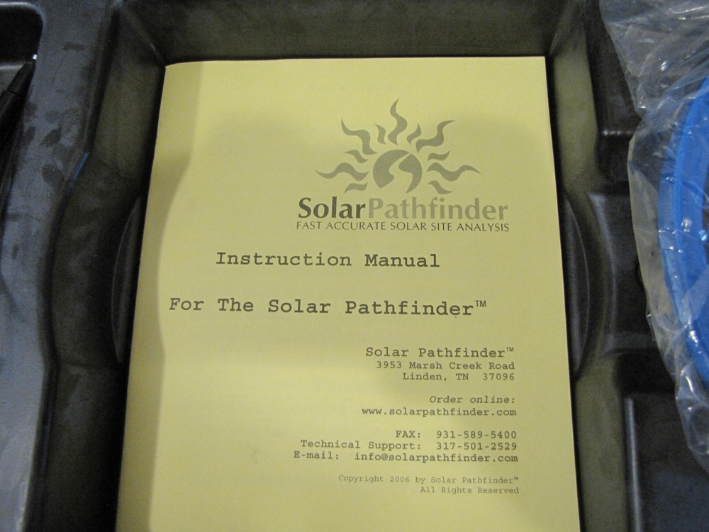Solar Pathfinder Solar Site Analysis Tool Complete Kit Compass Dome Case USA