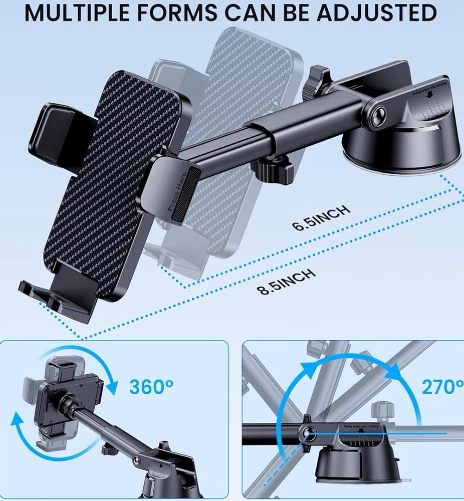 Cell Phone Car HolderDashboard/Windshield/Air Vent Hands-Free for iPhone Android