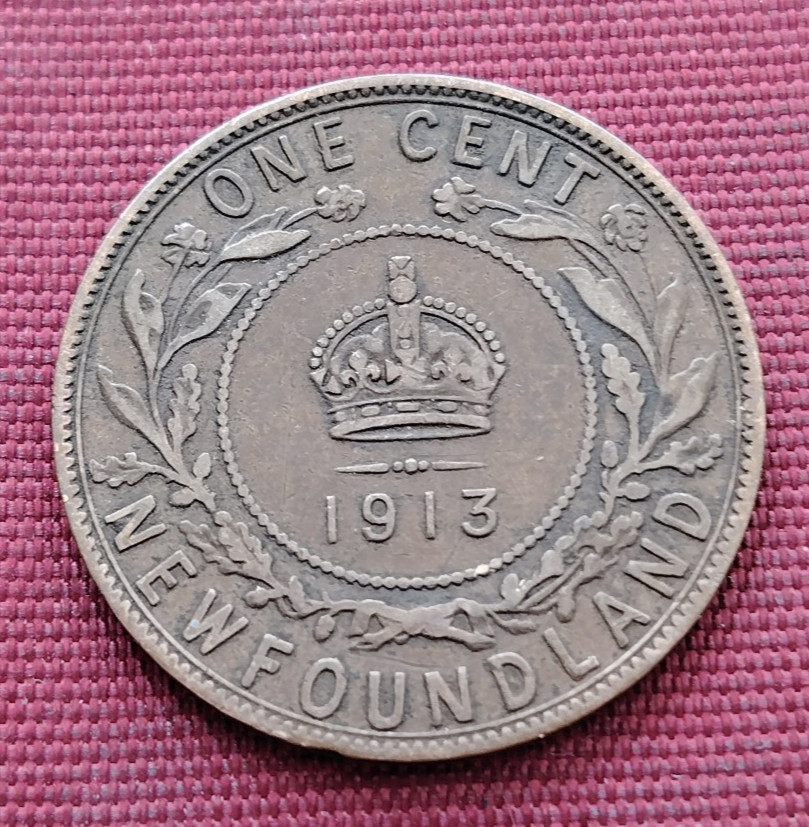 Canada 1913 Newfoundland 1 One  Cent George V