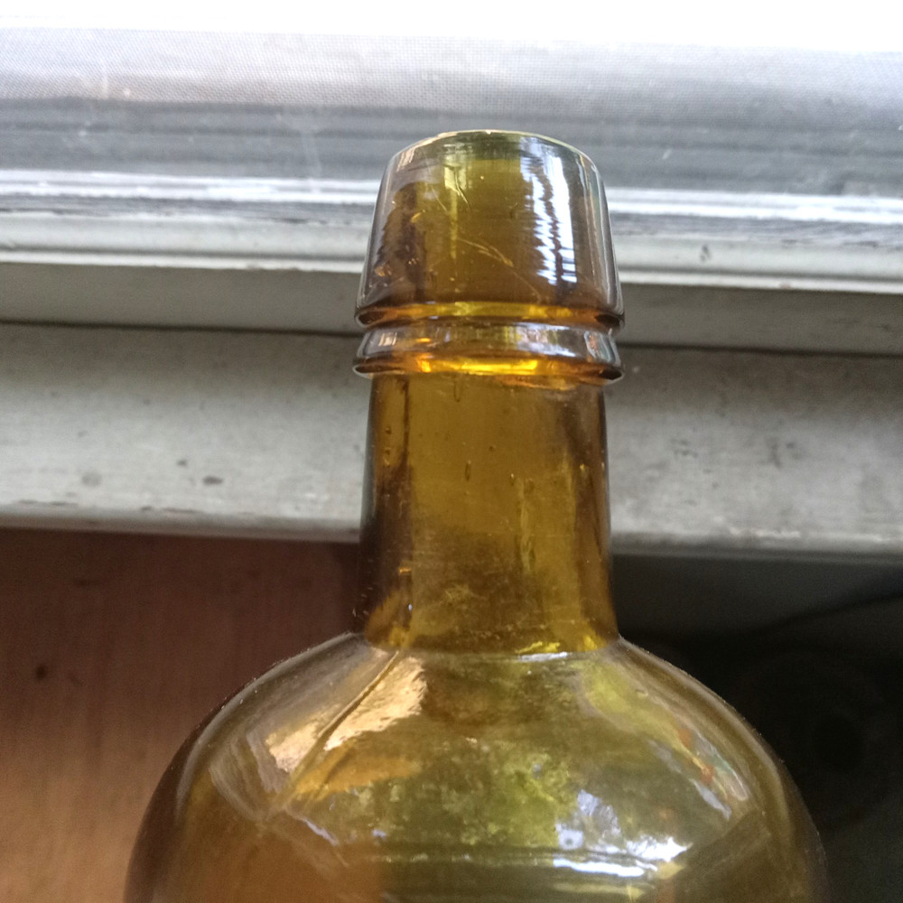1870s HAUTHAWAY'S BLACKING FOR BOOT & SHOE MAKERS BOSTON YELLOW AMBER BOTTLE