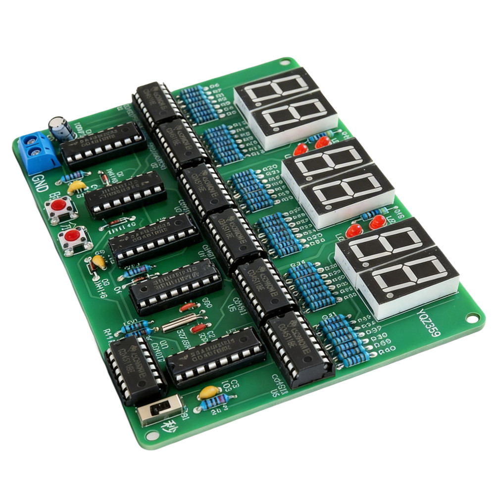 DIY Clock Kit 6 Digit Display for Hands On Electronics Learning and Soldering