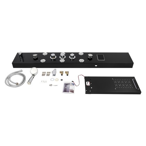 LED 3-Handle Shower Kit Rainfall Shower Panel Tower System Shower Head Waterfall