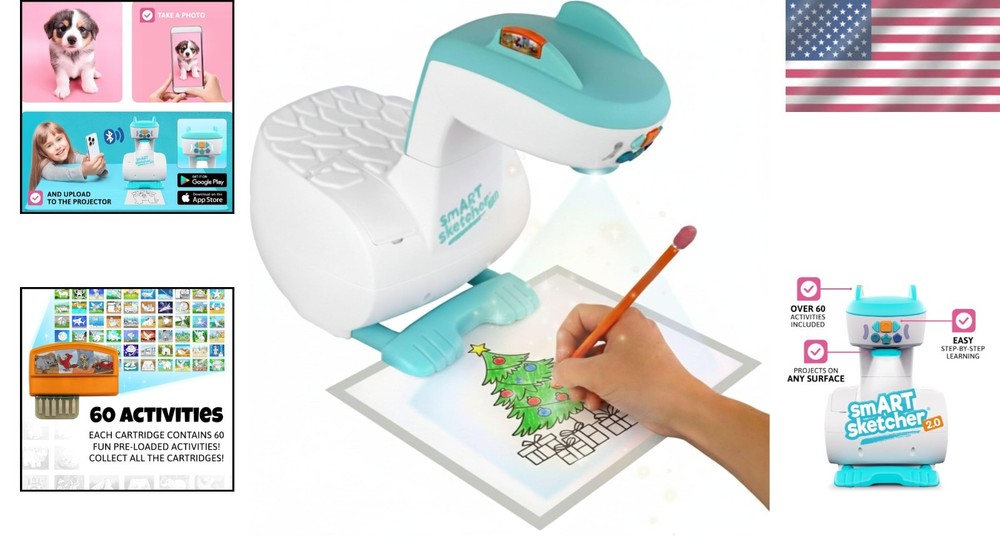 Interactive Smart Sketcher 2.0 Drawing Projector with Bluetooth & 60+ Activities
