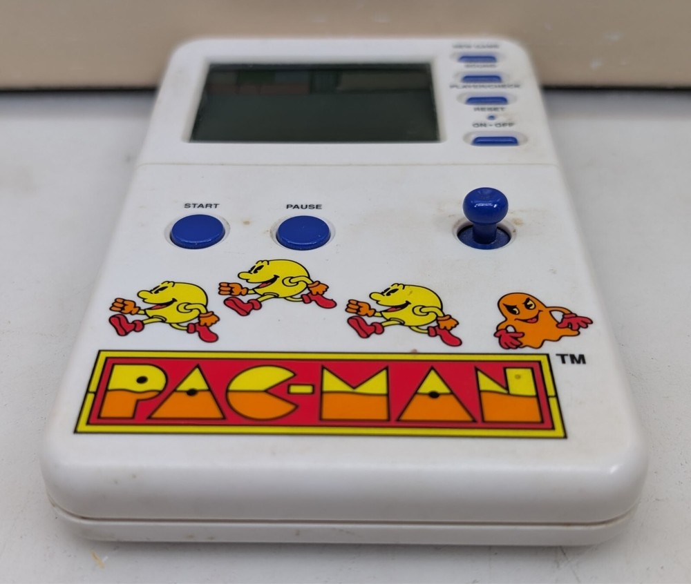 Vintage Pac-Man White Handheld Electronic Game 1982 Namco - READ!