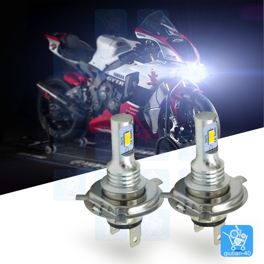 For Motorcycle LED Headlight Kit H4 White Bulbs