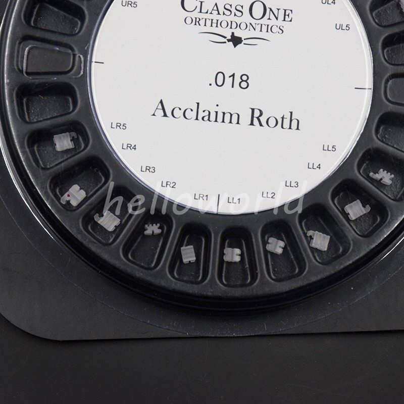 Dental Orthodontic Ceramic Bracket Roth .018 345 Hooks Mesh Base Classone