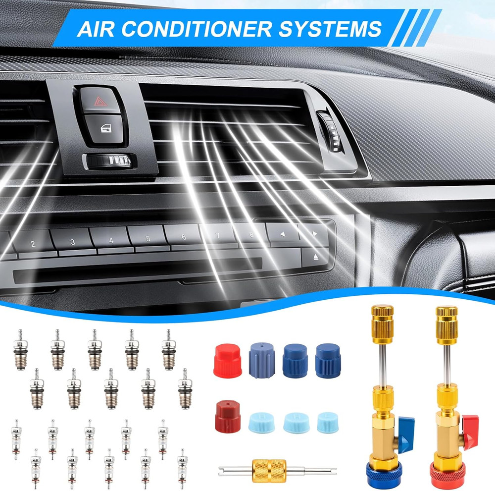 31 PCS Professional AC Valve Core Removal Tool for R134A Refrigerant Systems Set
