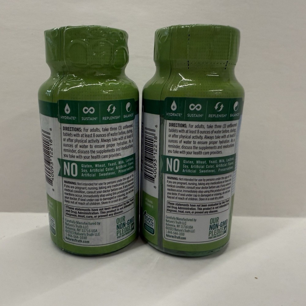 Natures Truth Electrolyte Hydration Tablets 2 bottles X 90 tablets