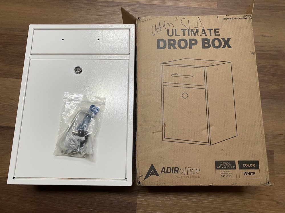 AdirOffice Locking Mail Box with Key Lock Wall Mounted Steel White