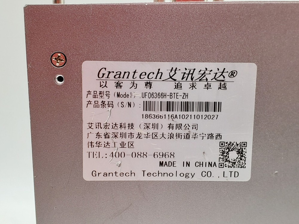 Grantech UF06366H-BTE-ZH Fanless Embedded Industrial Computer
