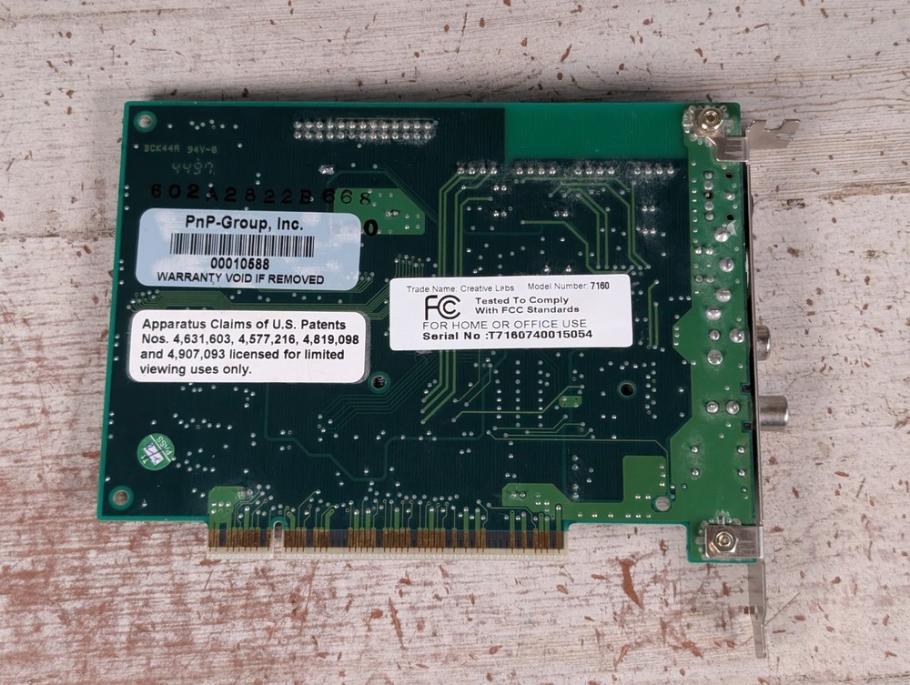 Creative Labs CT7160 PC-DVD DVD Decoder PCI Sound Card