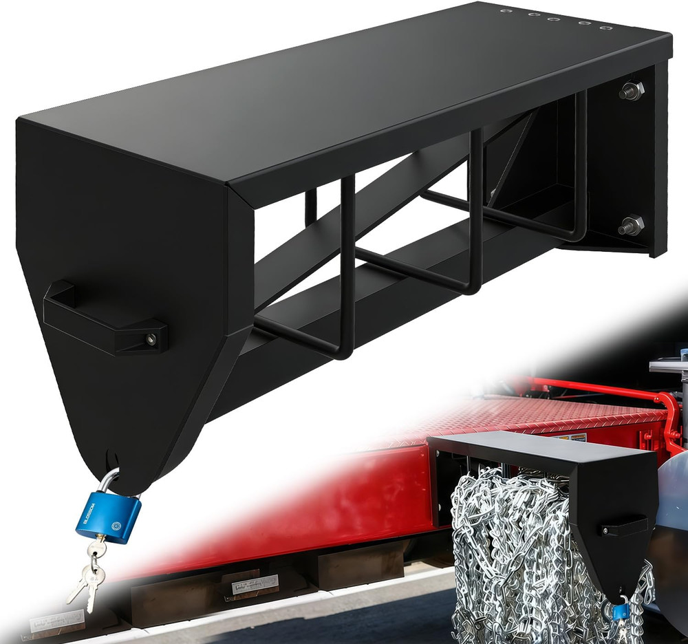Heavy-Duty Lockable Wall-Mounted Chain Rack, Trailer Chain Holder & Towing Chain
