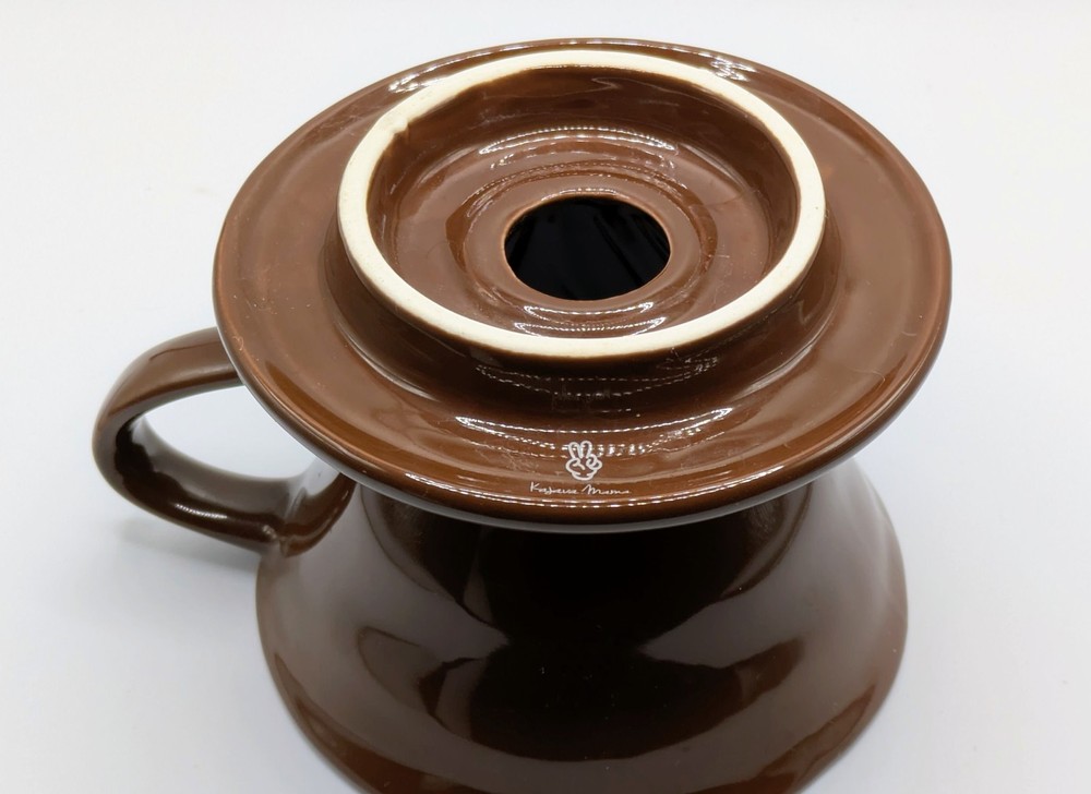Kajava Mama Pour Over Single Brown Ceramic Coffee Drip 3" Tall Ex Condition