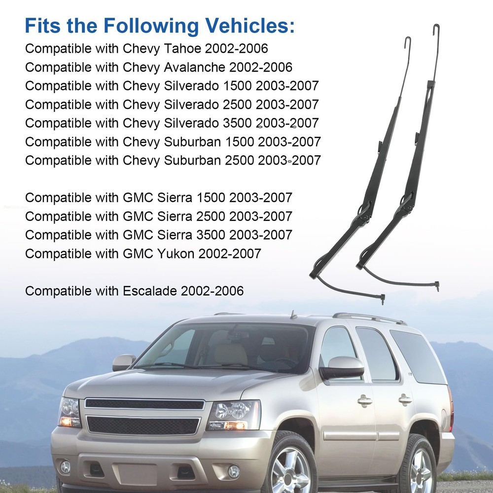 RUIANOMG Front Windshield Wiper Arm Kit Replacement For Chevy Silverado...