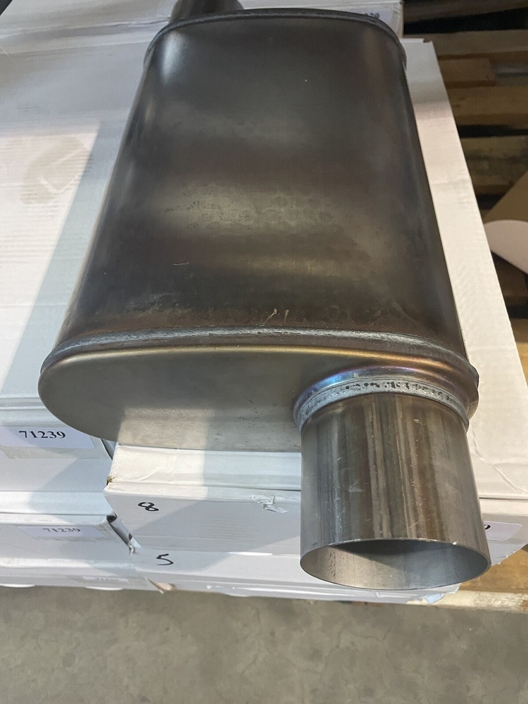 Rush Performance Perforated 3” Offset Inlet And Outlet Muffler Straight Through