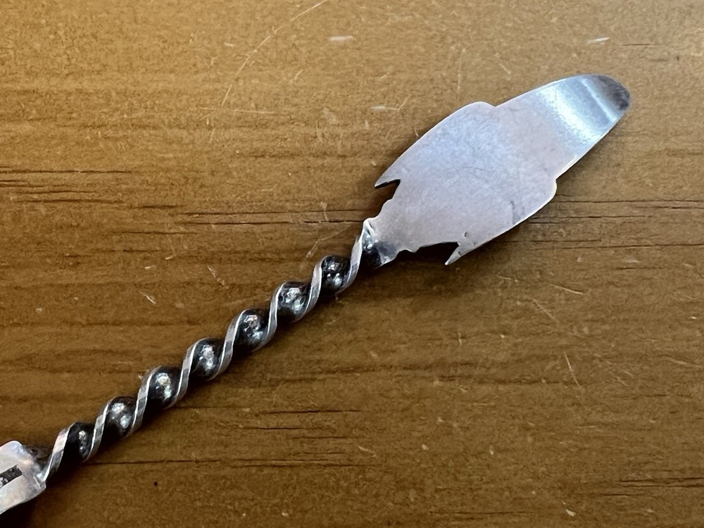 Corn On Cob Design Vintage Sterling Silver Souvenir Spoon