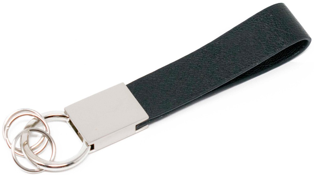 Black Leather Rings Quick ReleaseValet Keychain Accessory Detachable