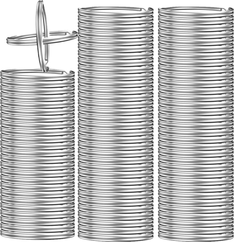 200PCS Key Rings, Split Bulk Keyrings for Keychain and Crafts (25mm) silver
