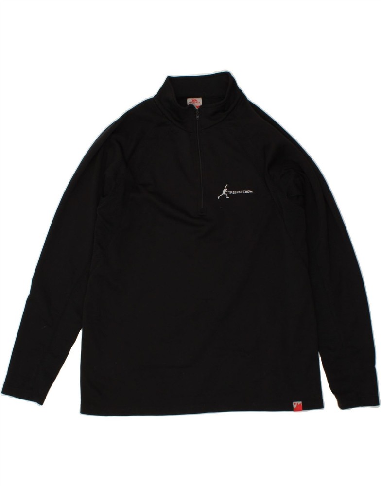 TRESPASS Mens Zip Neck Pullover Tracksuit Top Large Black BF15