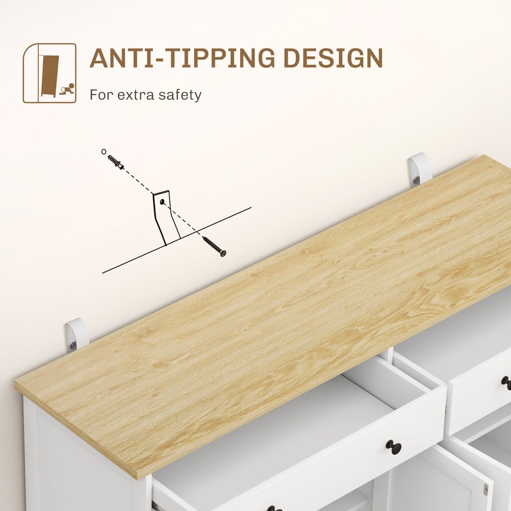 Kitchen Sideboard Buffet Cabinet with Storage Adjustable Shelves for Entryway