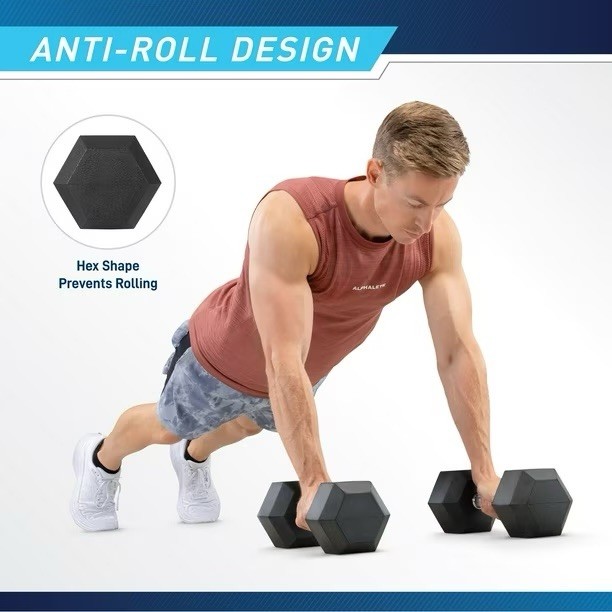 Marcy 150 lb. Rubber Hex Dumbbell Set with Rack