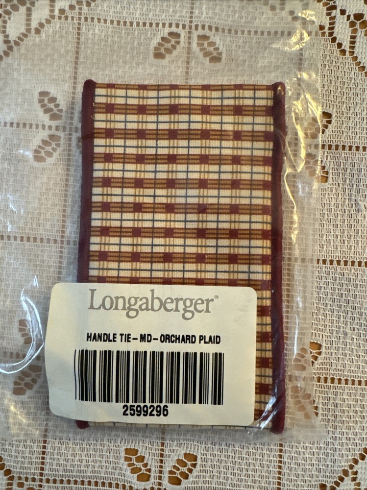 Longaberger Medium Handle Tie - Orchard Plaid