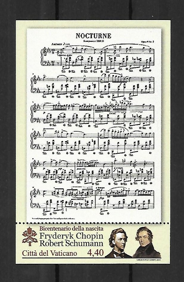 (BL34) Vatican 2010 Chopin minisheet MNH