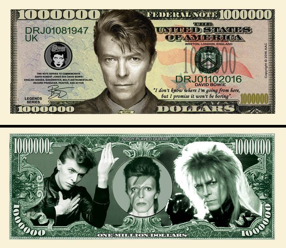 OUR DAVID BOWIE DOLLAR BILL (2 Bills)