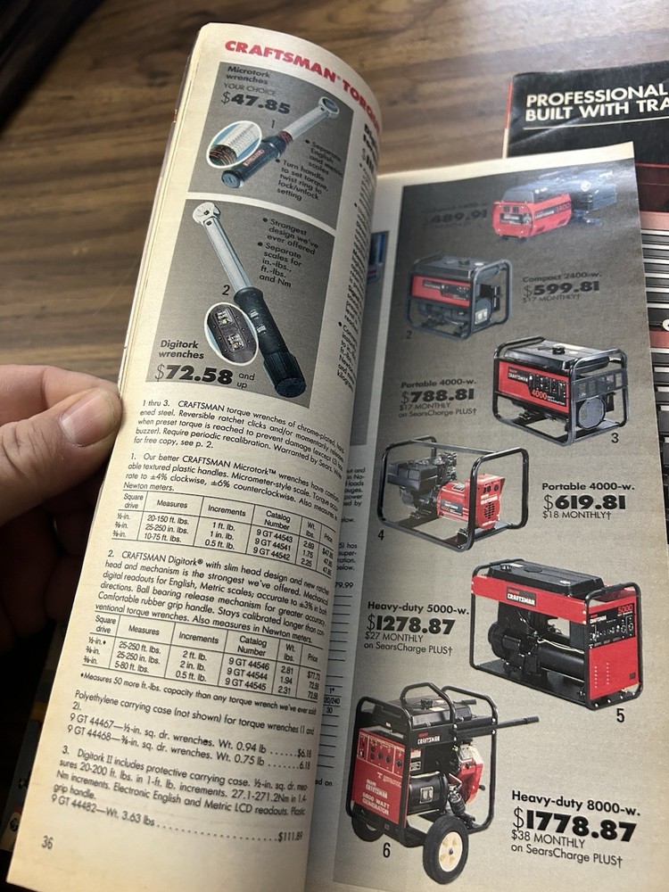 Vintage Pair- 1991 & 1993 Sears Power & Hand Tools Catalogs