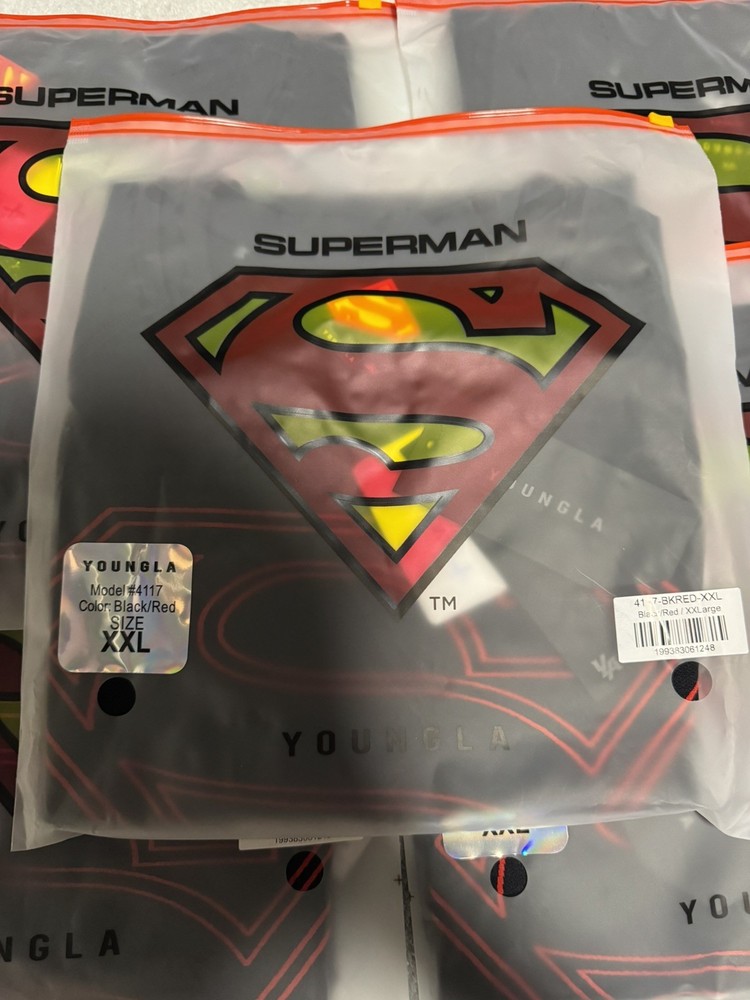 YOUNGLA 4117 SUPERMAN COMPRESSION TEE BLACK/RED UNRELEASED XXL .SUPERBOY VERSION