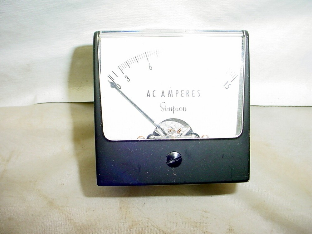 Simpson 0-15 Amps AC Panel Meter Tested Good