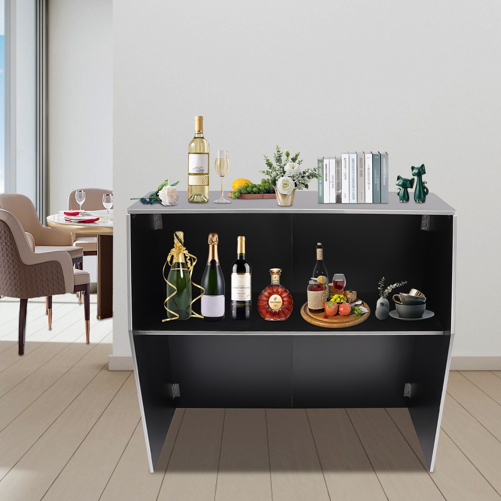Rectangular Bar Cabinet Foldable Event Bar Portable Bar Cabinet Freestanding