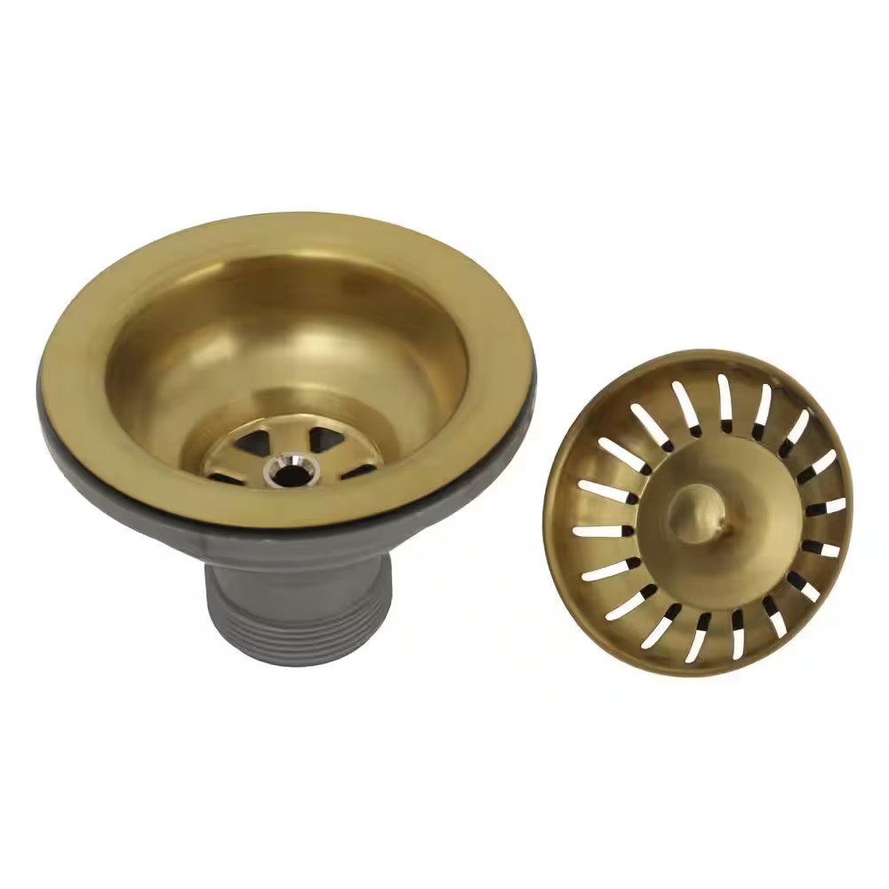 Brushed Gold Stopper Kitchen Sink Drain