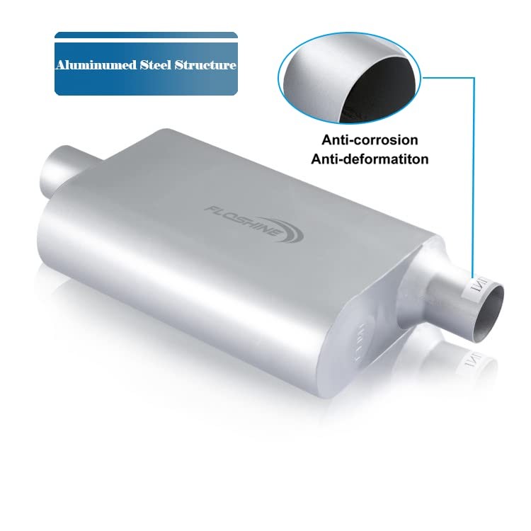 Universal Mufflers, Two Chamber 2.5'' offset inlet (ID) 2.5'' offset 2.5"