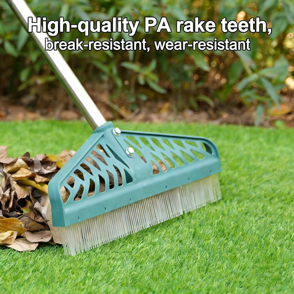 Artificial Turf Rake with Adjustable Steel Handle from 32 to 61 Inch, Durable Ar