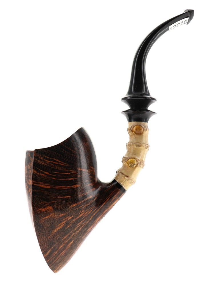 Pipe C-pipe GRUPPO 6 BAMBOO brown smooth shape freehand bent pickaxe