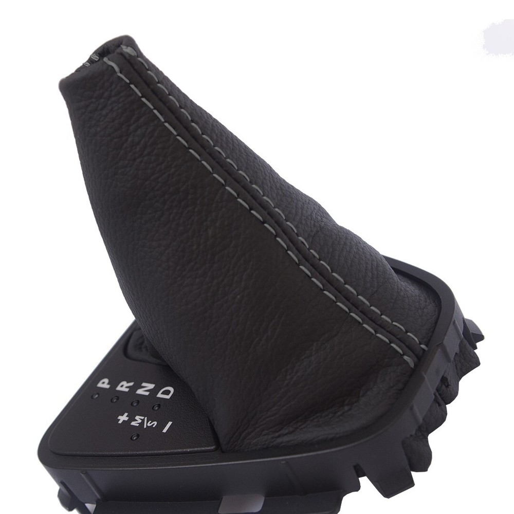 Automatic Shift Boot Leather Synthetic for Land Rover LR2 08-12 Gray Stitch