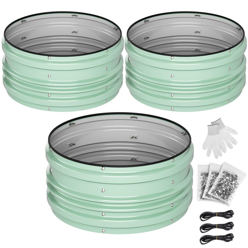 WORKPRO 3Pcs 2x2x1ft Galvanized Raised Garden Bed Set Rust &Corrosion Protection