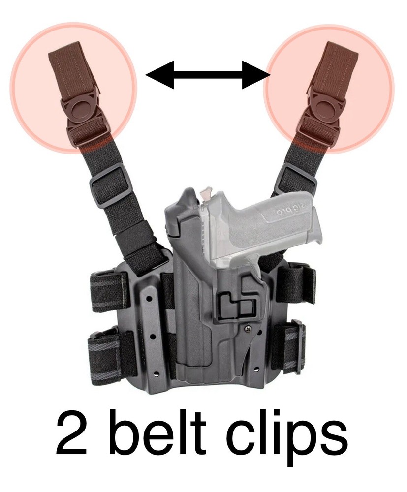 BLACKHAWK Serpa CQC Holster drop leg Belt Clips - Black Hook & Loop Replacement