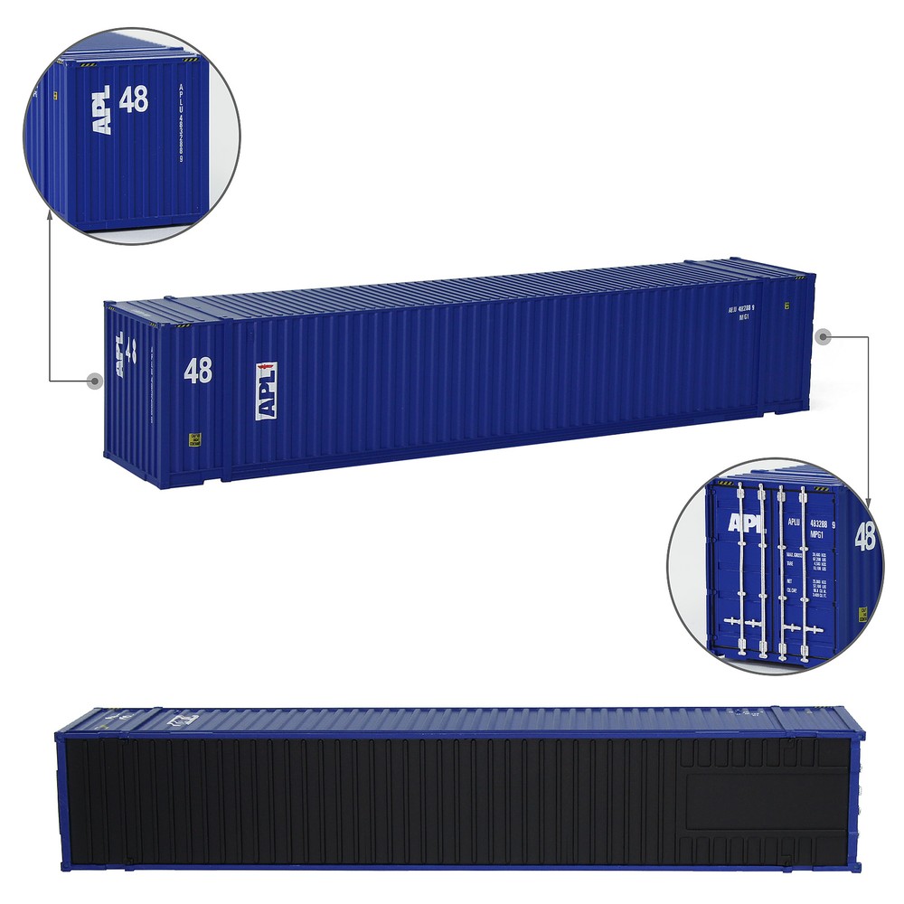1pc/3pcs HO Scale 48ft Shipping Container 1:87 48' Container Railway Wagon C8748