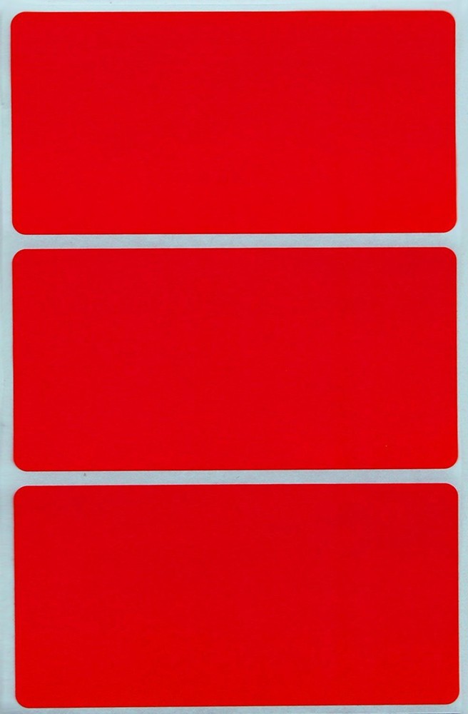 Colorful Name Storage Labels Tag Stickers 4 x 2 Inch Red Rectangular 45 Pack