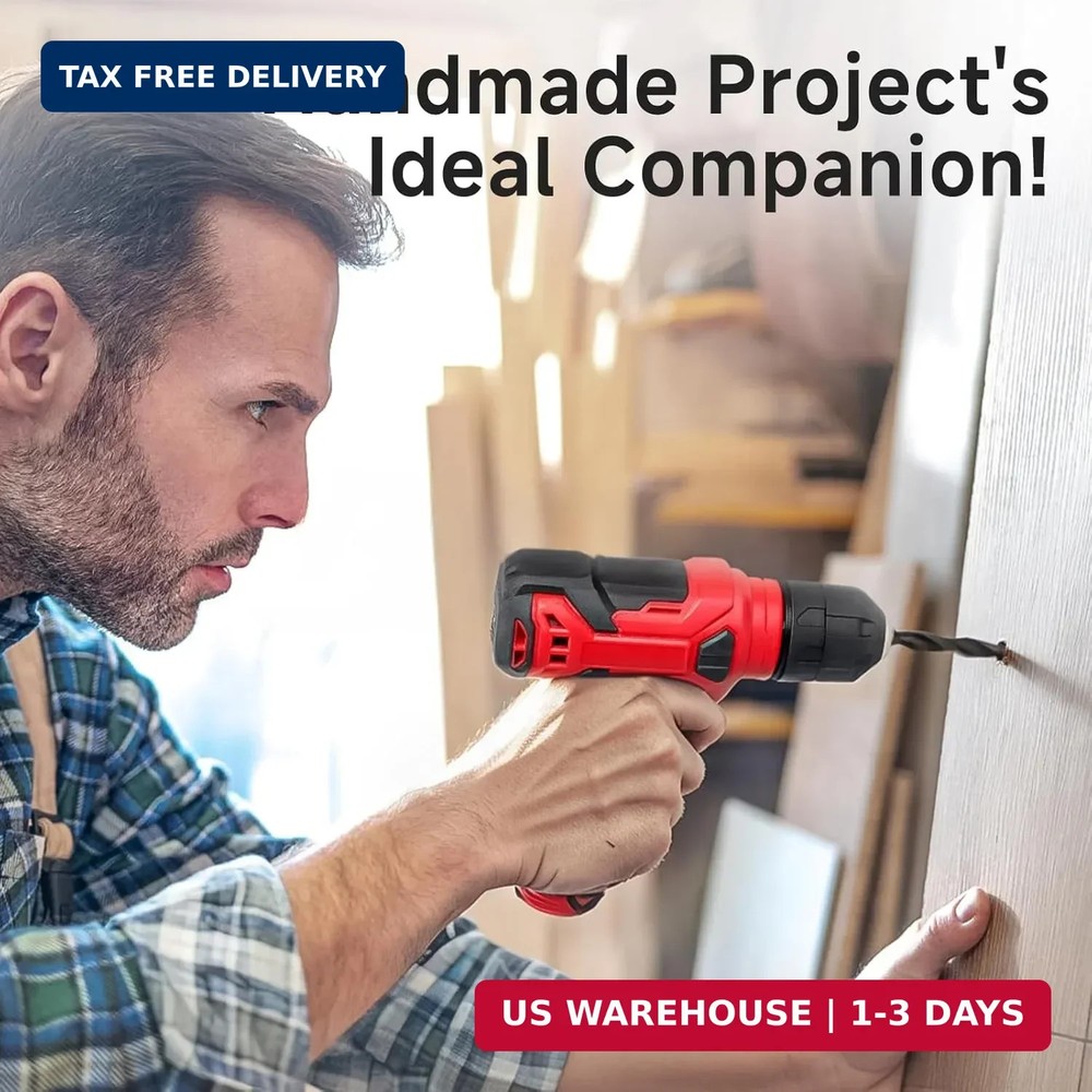 Tool Set - 8V Cordless Drill Set, 132 Piece Home Tool Set With Hand Drill, Tool