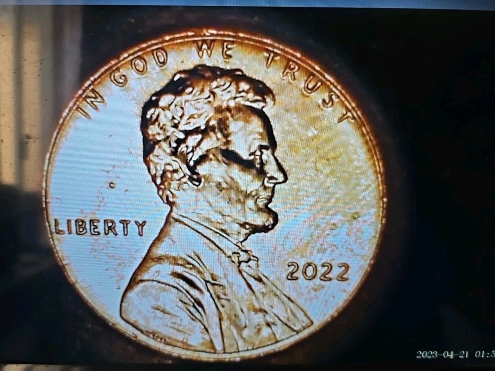 2022 Lincoln Shield Cent With Strike Thru (V) OF VDB initials.