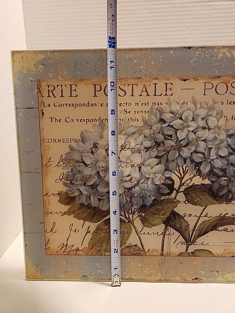 Blue Hydrangeas Tempered Glass Cutting Board, Design By Daphne Brissonnet