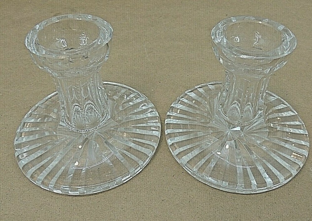 WATERFORD CRYSTAL, PAIR OF CANDLEHOLDERS