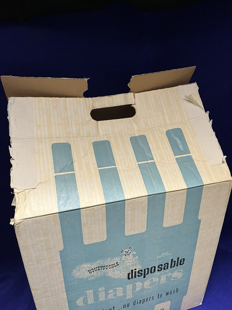 Vintage 1950’s Honeysuckle Disposable Diapers EMPTY Box Sears Robuck