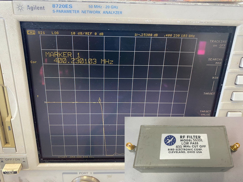LOW PASS FILTER 400 MHz LOSS 0 db 560DL